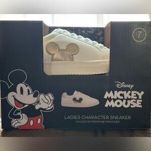 Disney White and Gold Sneakers with Mickey Mouse Design
